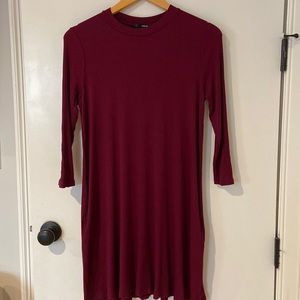 Aqua Long Sleeve Shift Dress